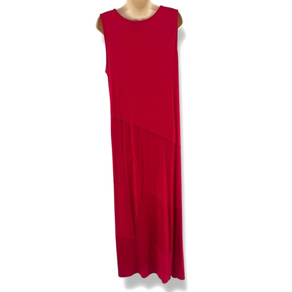 Catherines Red Sleeveless Tank Maxi Dress‎ Size 14/16W Sleeveless Soft Knit Plus - Picture 5 of 8